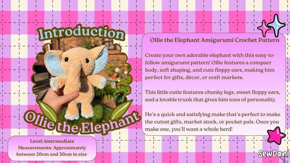 Ollie the Elephant Crochet pattern